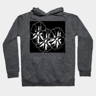 Flowers of White and Black Hoodie
